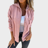 ZUZANA – VELÚROVÁ BUNDA S KAPUCŇOU A ZIPSOM