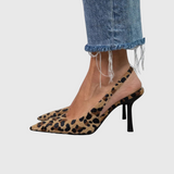 LUBA – ŠPIČ. LODIČKY, LEOPARD, SLINGBACK, KHAKI, PODP.
