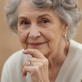 Vintage prsteň s modrým kryštálom