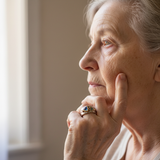 Vintage prsteň s modrým kryštálom