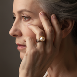 Vintage zlatý prsteň s perlou