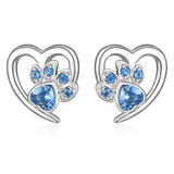 Náušnice s labkou a srdcom so zirkónom