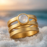 Ázijský zlatý prsteň s viacerými vrstvami na ukazovák