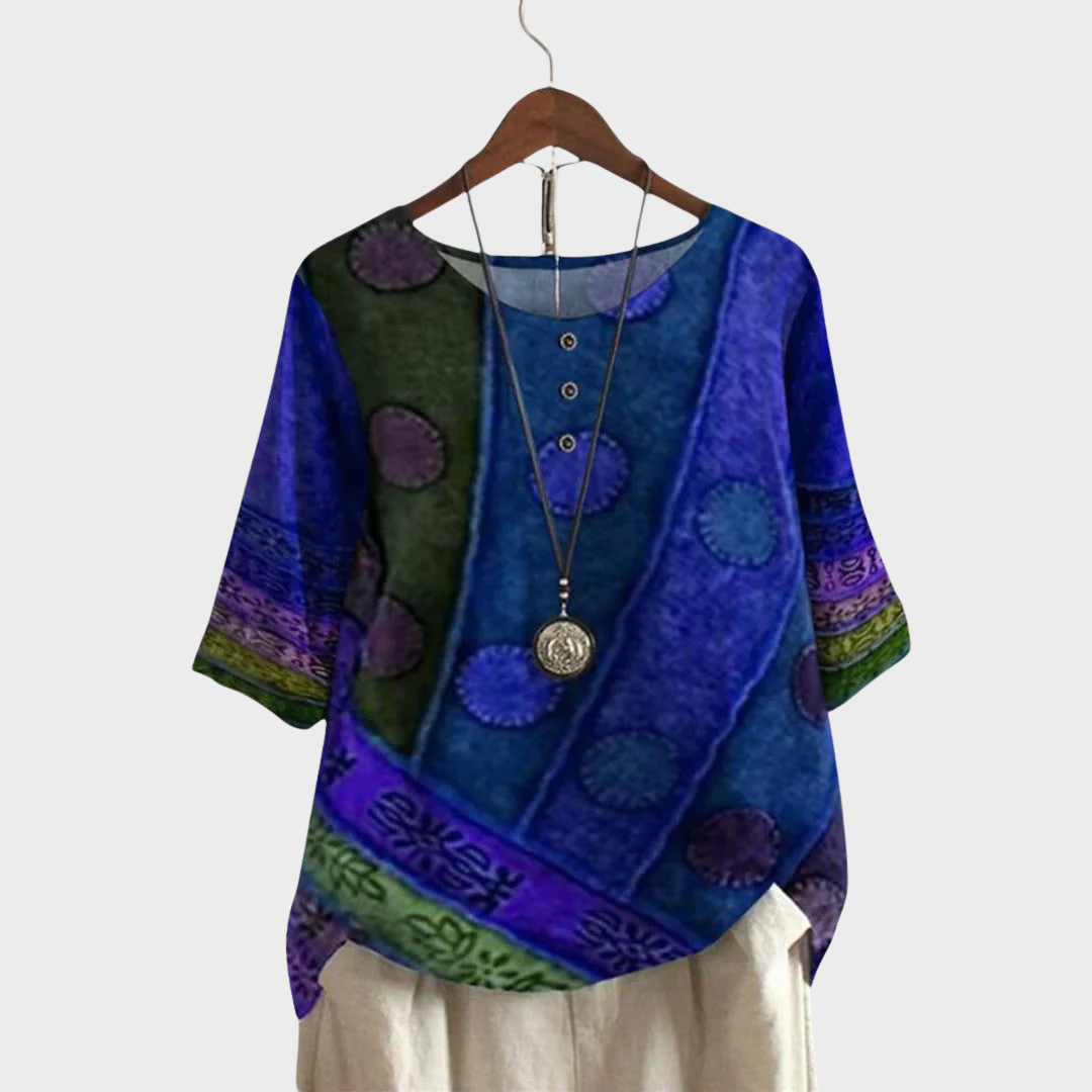 RENÁTA – BOHO BLÚZKA S KVIETKOVANÝM VZOROM