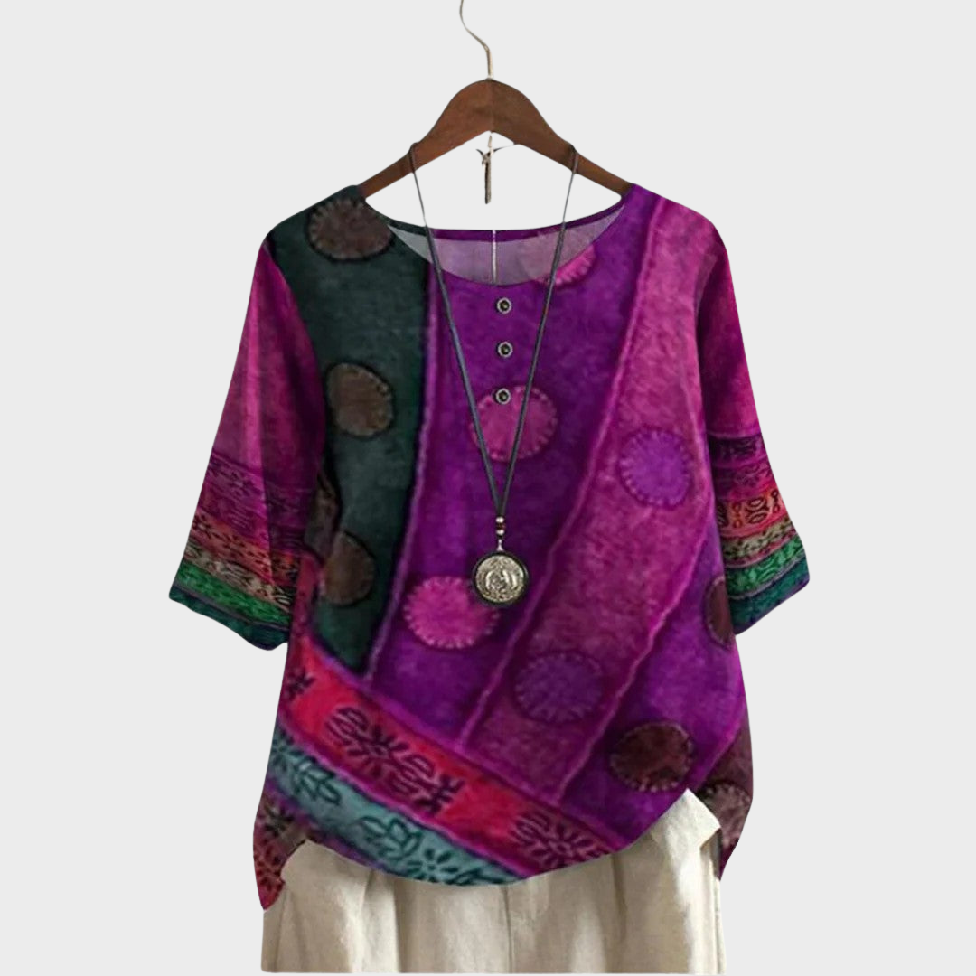 RENÁTA – BOHO BLÚZKA S KVIETKOVANÝM VZOROM