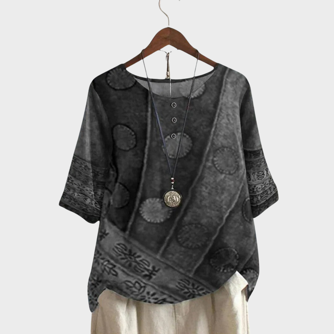 RENÁTA – BOHO BLÚZKA S KVIETKOVANÝM VZOROM