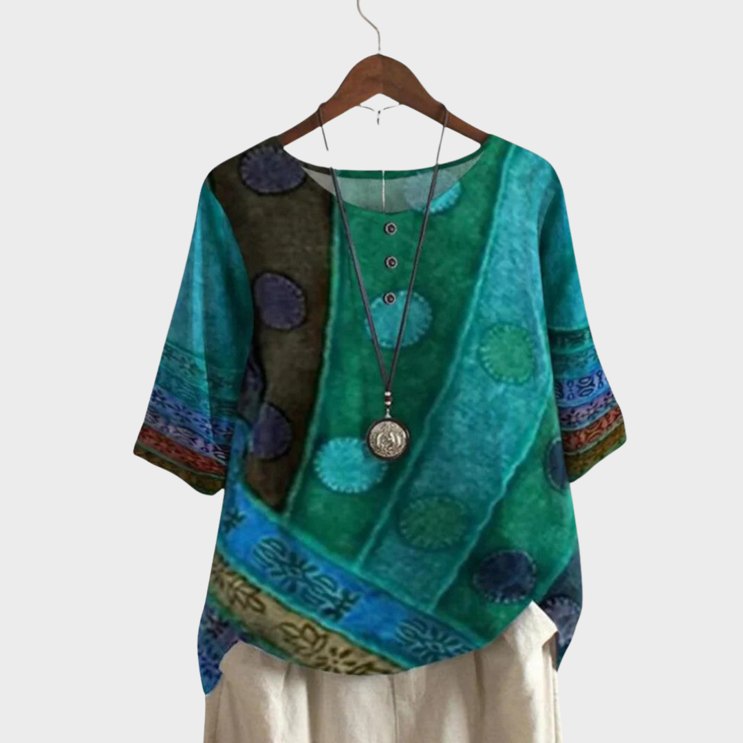 RENÁTA – BOHO BLÚZKA S KVIETKOVANÝM VZOROM