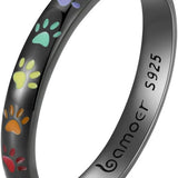 Strieborný prsteň s motívom labky