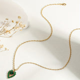 Náhrdelník Matilde so smaragdovým srdcom