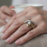 Vintage nepravidelný prsteň so zirkónom