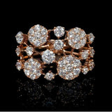 Vintage ružovo-zlatý prsteň s osadenými trblietavými kameňmi