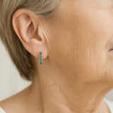 Zlaté náušnice so smaragdom a diamantom