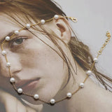 Zlatý perlový náhrdelník