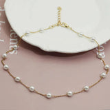 Zlatý perlový náhrdelník