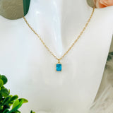 Náhrdelník s príveskom v smaragdovom výbruse