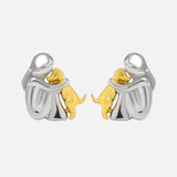 Náušnice Abraço v dvoch farbách, strieborná a zlatá