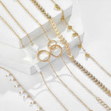 Boho zlatá súprava náramkov