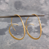 Veľké špirálové náušnice s kruhom