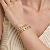 Nerezový náramok s reťazou zo zirkónu