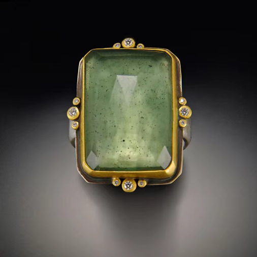 Retro francúzsky štvorcový prsteň s kryštálom