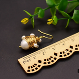 Ručne vyrábané náušnice s ryžovými korálkami