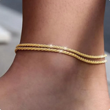 Náramok na členok s retiazkou na plážové prázdniny