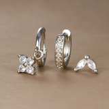 Súprava náušníc s diamantmi v tvare kvetu