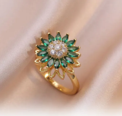 Otočný prsteň so slnečnicou