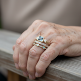 Vintage sada prsteňov s modrými kryštálmi