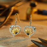 Boho náušnice so slnečnicou a včielkou