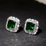 Náušnica so zirkónom a smaragdom