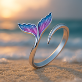 Nastaviteľný prsteň s farebným delfíním chvostom