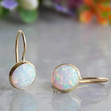 Vintage zlaté náušnice s opálovým kameňom
